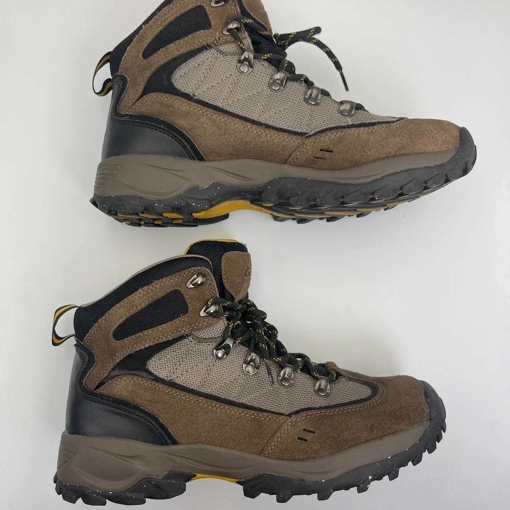 Ozark Trail Shoes Men's Size‎ US 9 Brown Black Gray Leather Lace-Up Hiking Boots